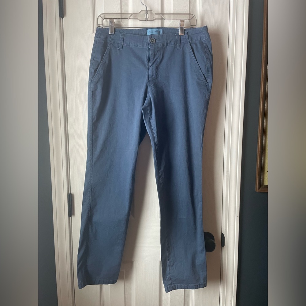 Blue Chino Straight Leg Pants
